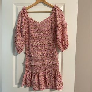 Fitted floral tiered dress